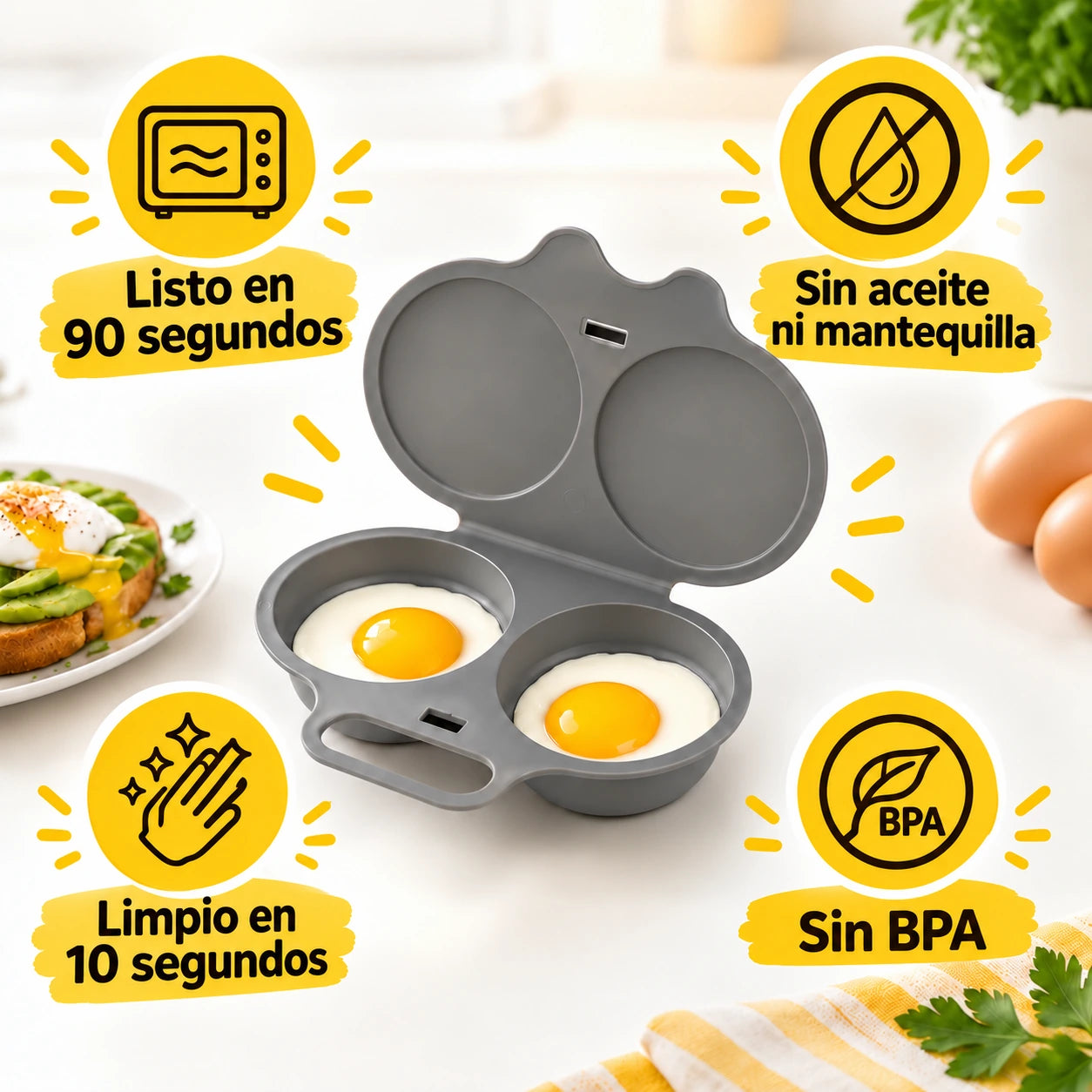 UovoLampo™ – Cocedor de huevos para microondas