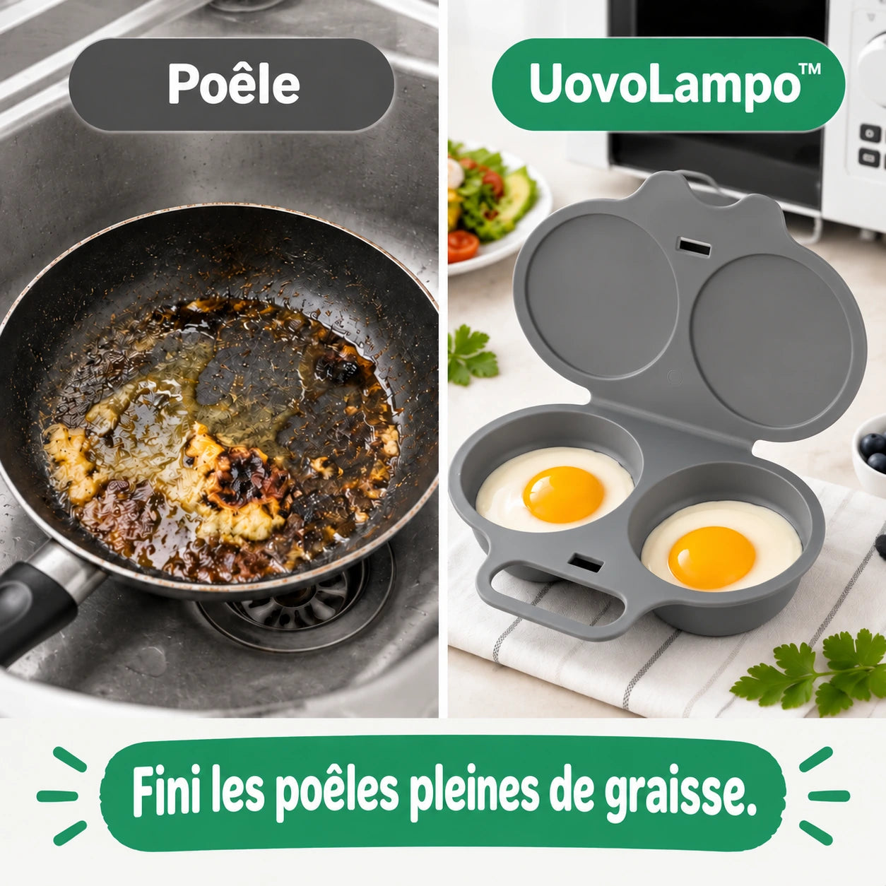 UovoLampo™ – Cuiseur à œufs pour micro-ondes