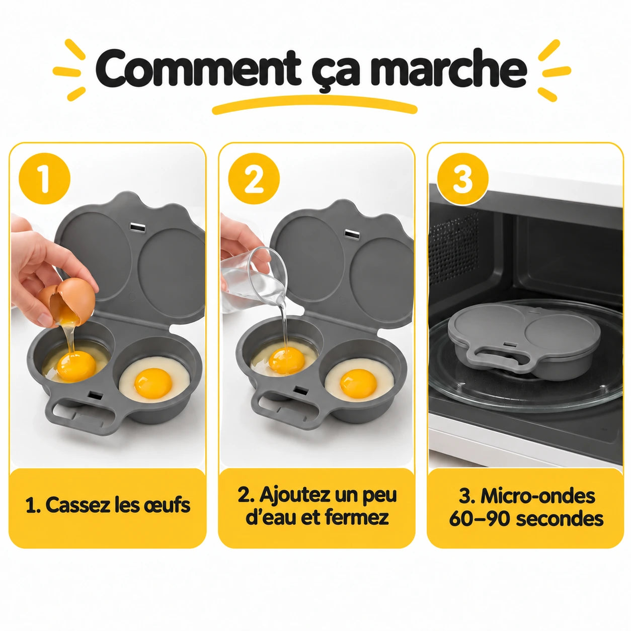 UovoLampo™ – Cuiseur à œufs pour micro-ondes